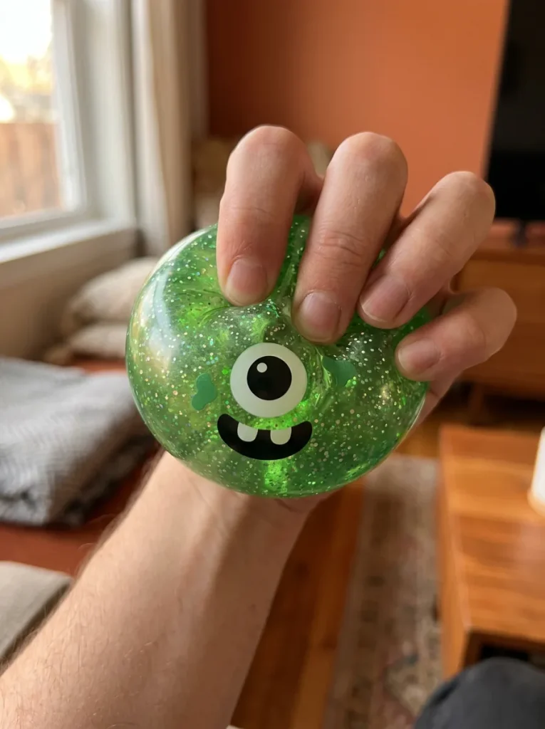 Squishy Dumpling Monster Halloween Zielony Brokat podczas ściskania