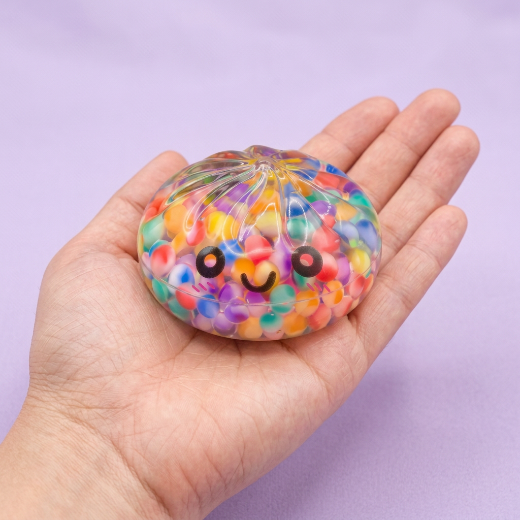 Mystery Dumpling Squishy Bąbelkowa Niespodzianka w dłoni — porównanie rozmiaru