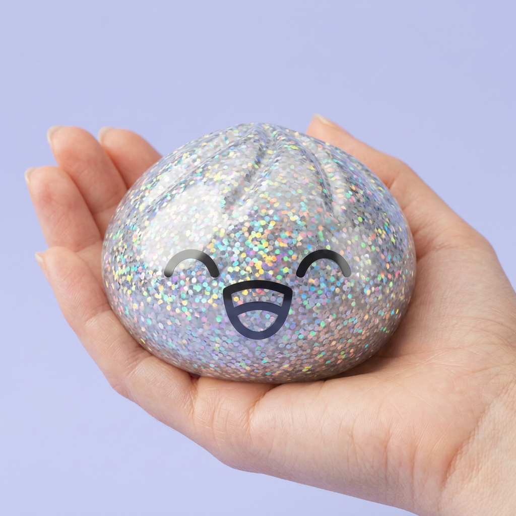 Rare Dumpling Squishy Mystery Kolekcjonerski w dłoni — porównanie rozmiaru
