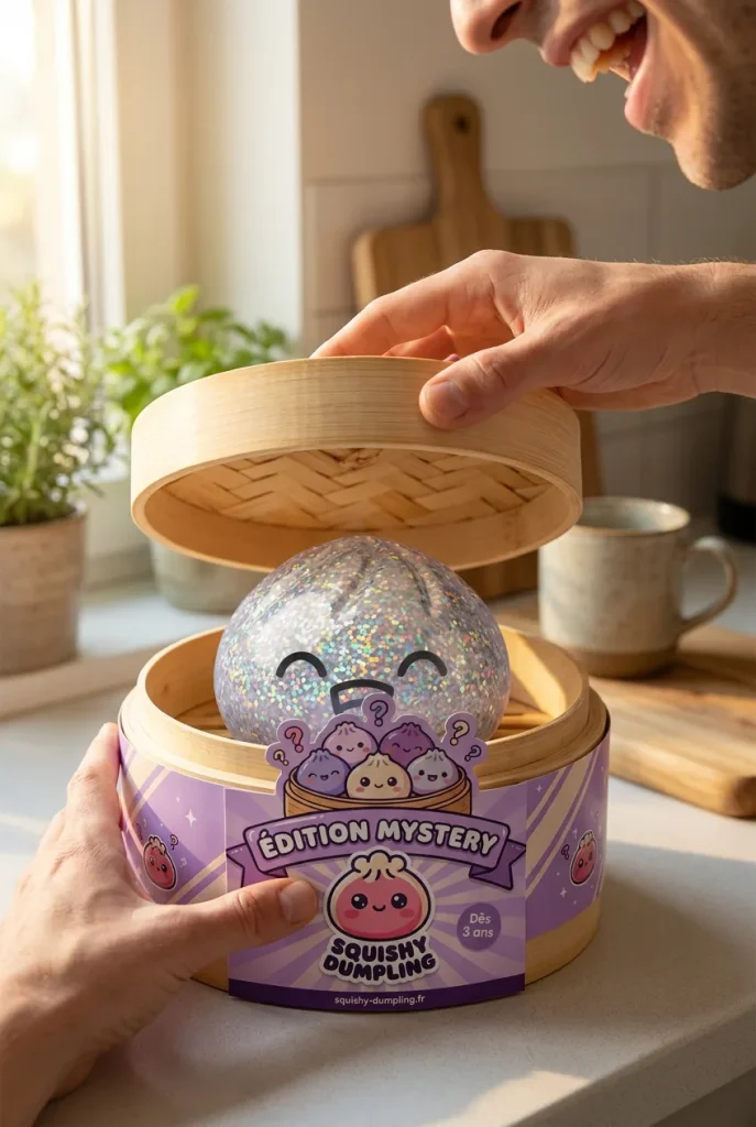 Rare Dumpling Squishy Mystery Kolekcjonerski podczas rozpakowywania