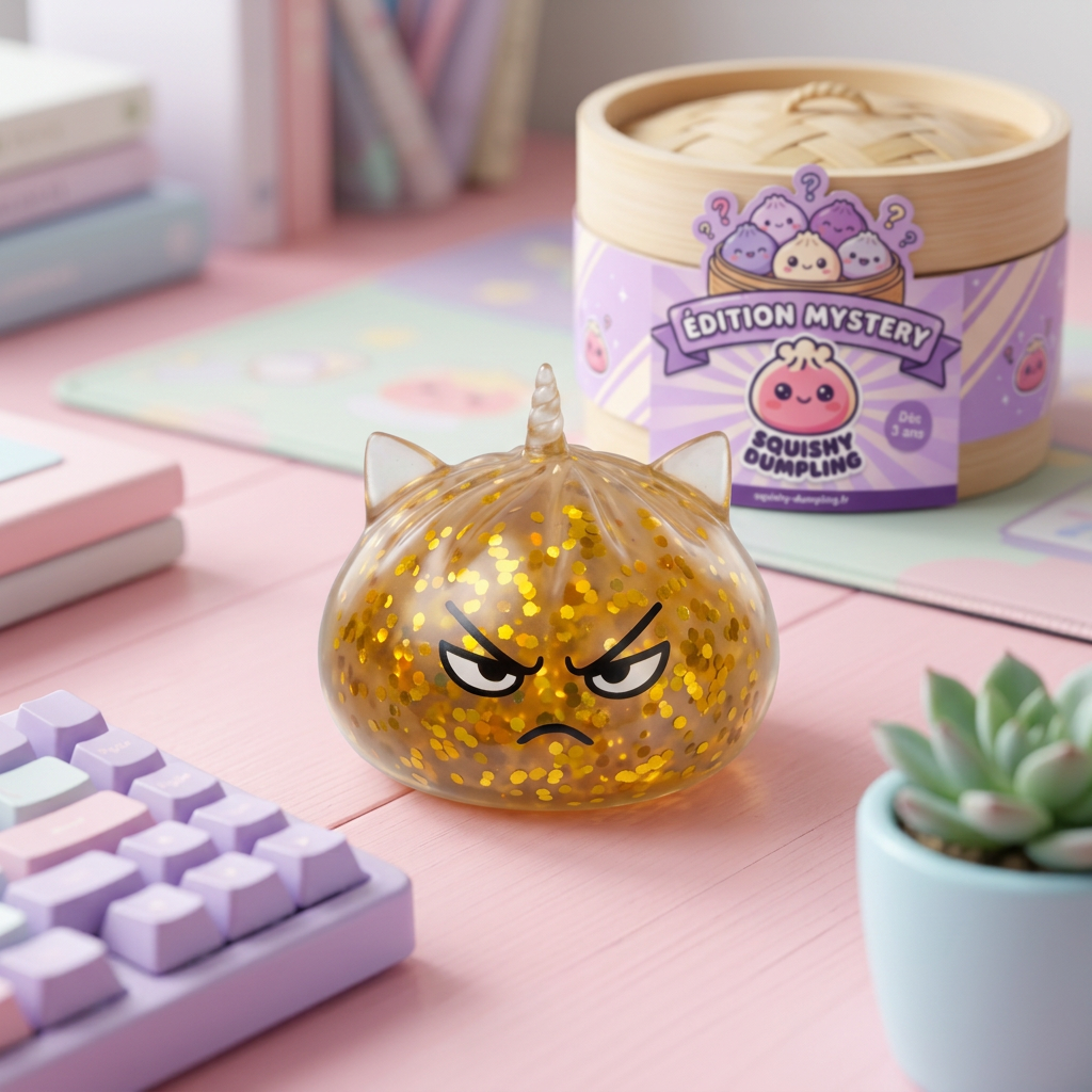 Glitter Dumpling Squishy Rare – Magiczny Jednorożec w codziennej aranżacji