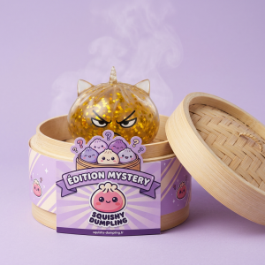 Glitter Dumpling Squishy Rare – Magiczny Jednorożec w bambusowym koszyku