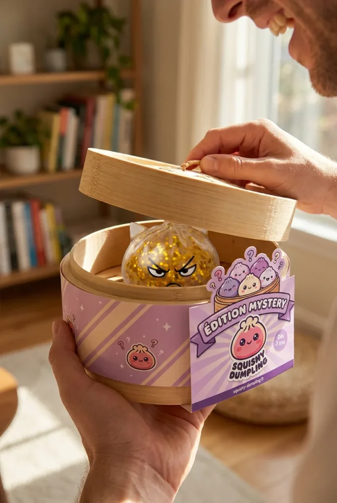 Glitter Dumpling Squishy Rare – Magiczny Jednorożec podczas rozpakowywania