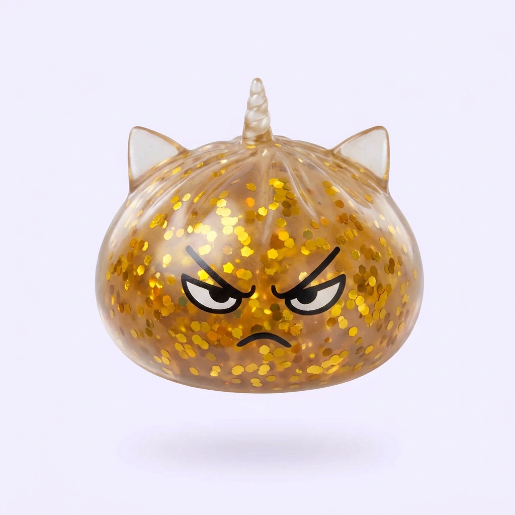 Glitter Dumpling Squishy Rare – Magiczny Jednorożec ściskany w dłoni