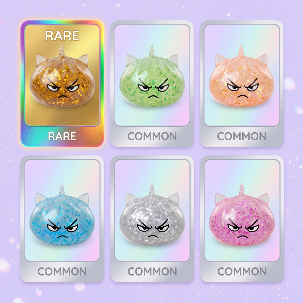 Glitter Dumpling Squishy Rare – Magiczny Jednorożec ściskany w dłoni