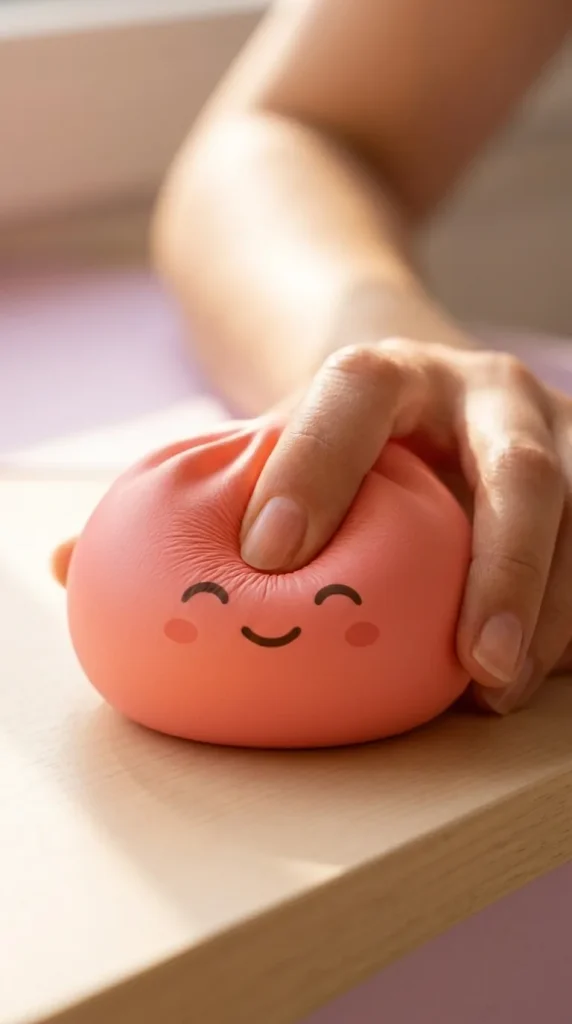 Mystery Dumpling Squishy z Koszyczkiem Bambusowym podczas ściskania