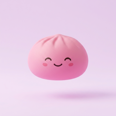 Mystery Dumpling Squishy z Koszyczkiem Bambusowym ściskany w dłoni