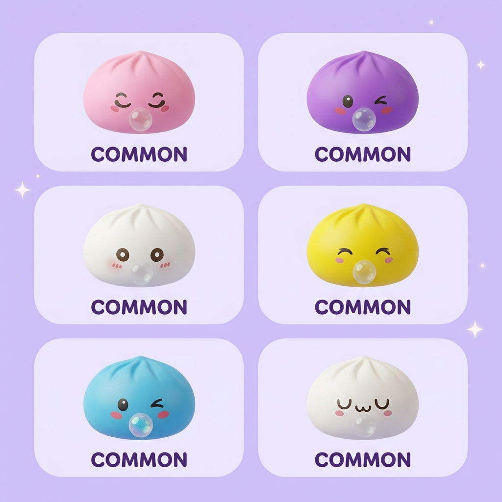 Mystery Dumpling Squishy z Koszyczkiem Bambusowym ściskany w dłoni