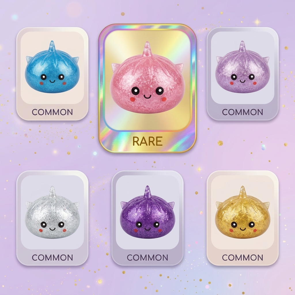 Dumpling Squishy Glitter Unicorn Niespodzianka ściskany w dłoni