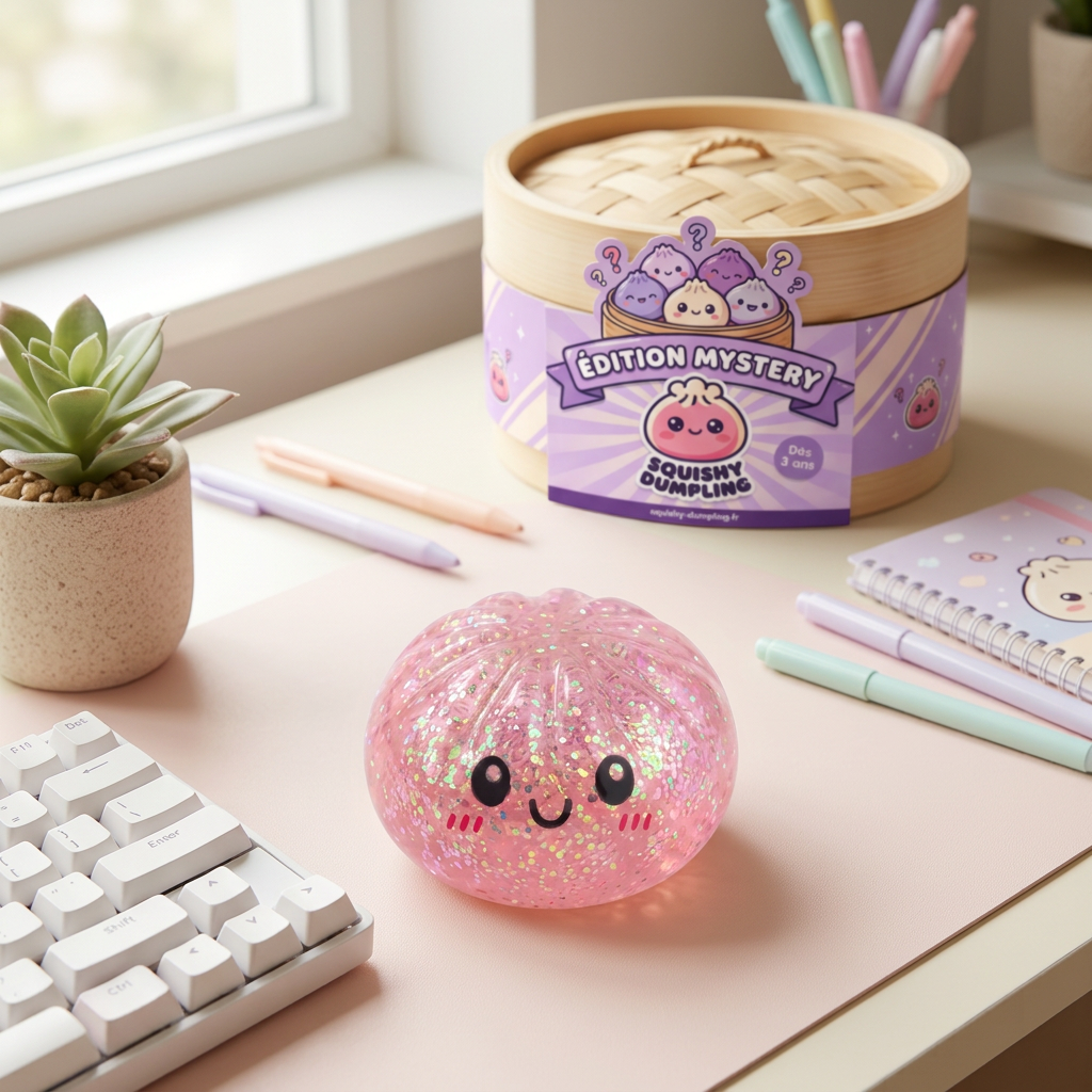 Dumpling Squishy Glitter Mystery – Brokatowa Niespodzianka w codziennej aranżacji