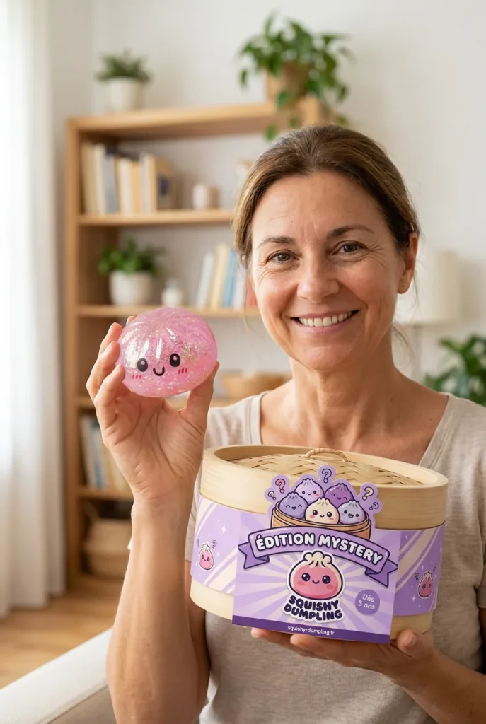 Dumpling Squishy Glitter Mystery – Brokatowa Niespodzianka z pudełkiem
