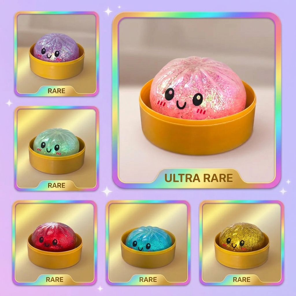 Dumpling Squishy Glitter Mystery – Brokatowa Niespodzianka ściskany w dłoni