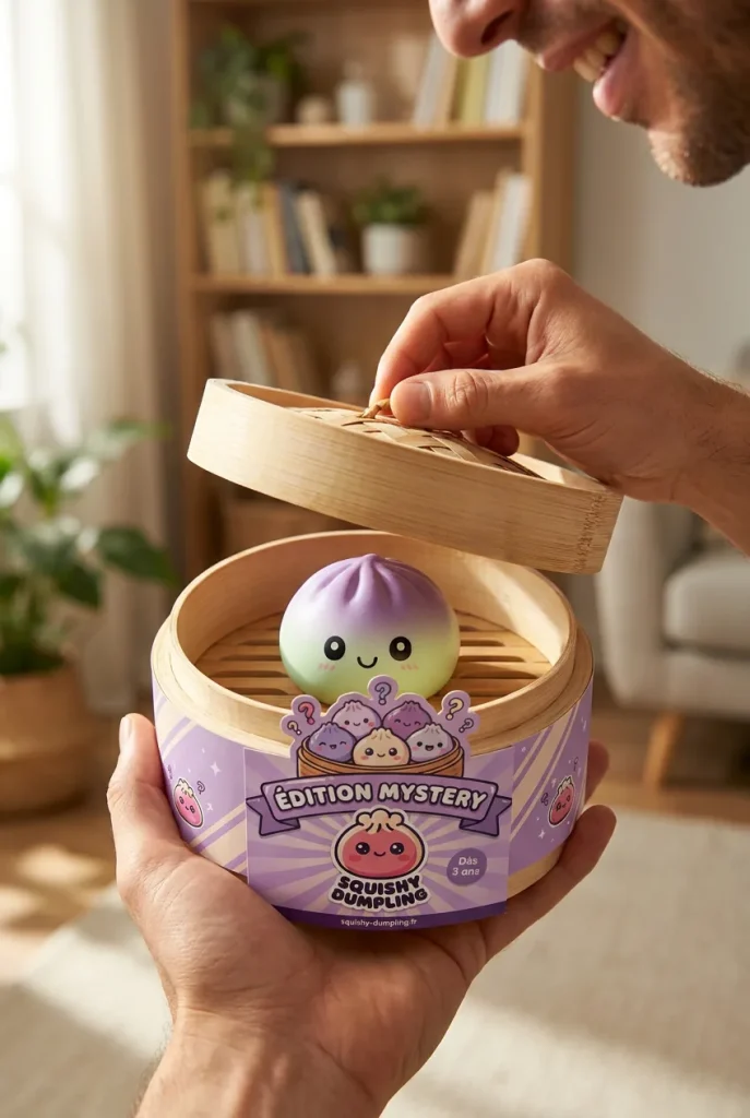 Dumpling Squishy Ombre Mystery Tęczowy Gradient podczas rozpakowywania