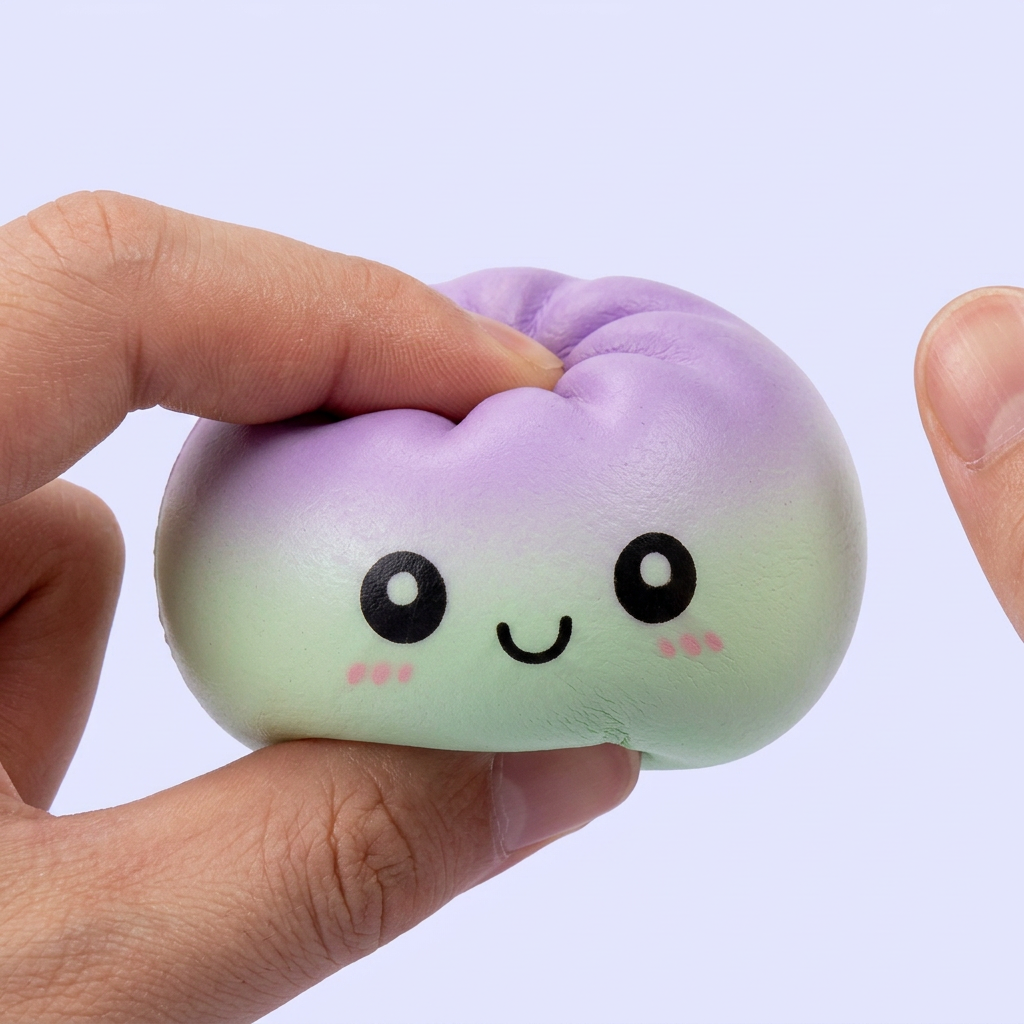 Dumpling Squishy Ombre Mystery Tęczowy Gradient efekt slow-rise w akcji