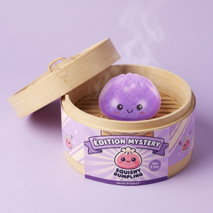 Dumpling Squishy Mystery Glow in the Dark Brokat w bambusowym koszyku