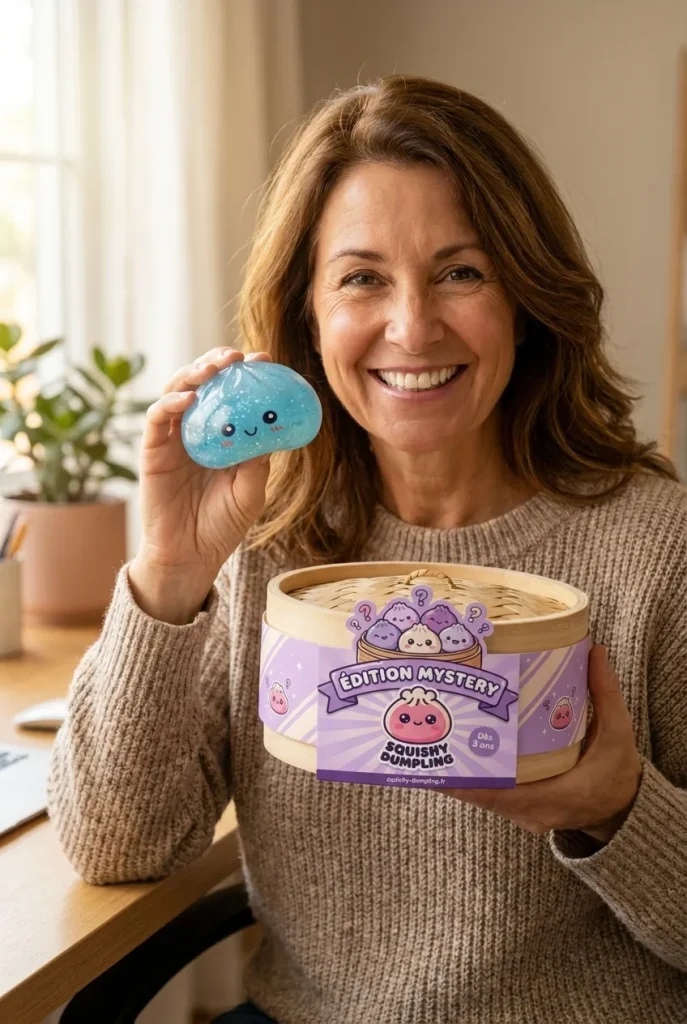Dumpling Squishy Mystery Glow in the Dark Brokat z pudełkiem