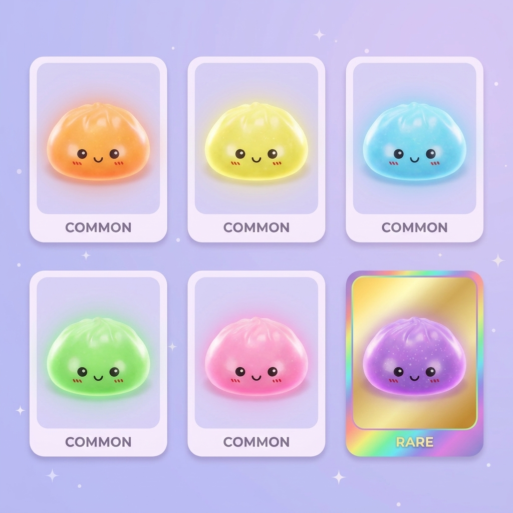 Dumpling Squishy Mystery Glow in the Dark Brokat ściskany w dłoni