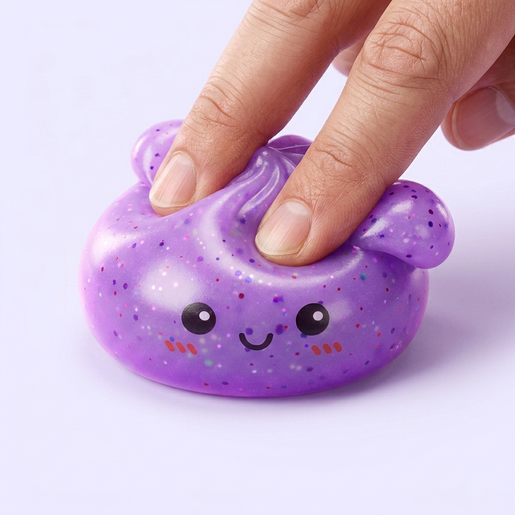 Dumpling Squishy Mystery Glow in the Dark Brokat efekt slow-rise w akcji