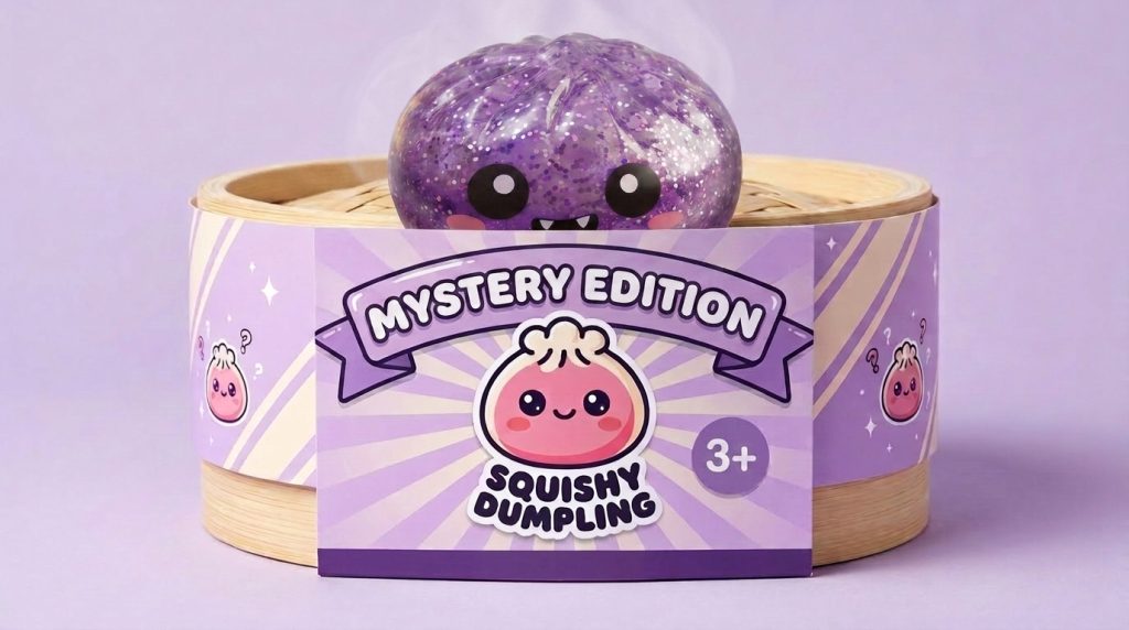 Squishy Dumpling Mystery Halloween Pudełko Niespodzianka w bambusowym koszyku