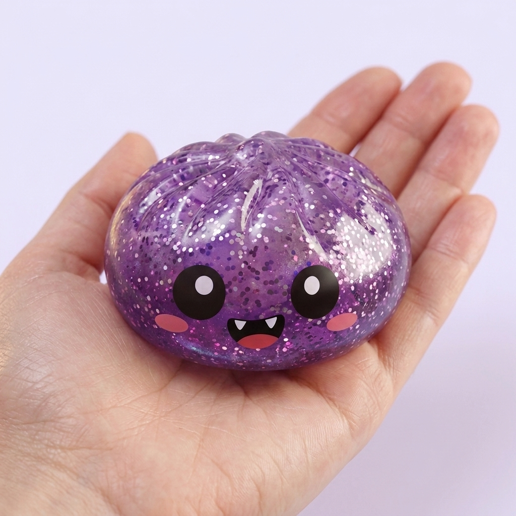 Squishy Dumpling Mystery Halloween Pudełko Niespodzianka w dłoni — porównanie rozmiaru