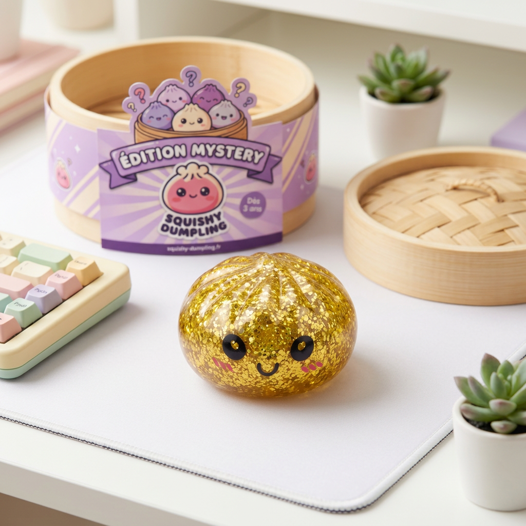 Squishy Dumpling Mystery Glitter Mini Set 3 szt. w codziennej aranżacji