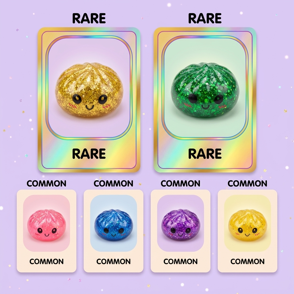 Squishy Dumpling Mystery Glitter Mini Set 3 szt. ściskany w dłoni