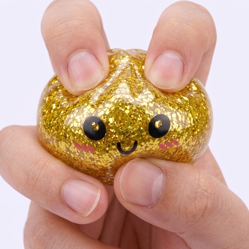 Squishy Dumpling Mystery Glitter Mini Set 3 szt. efekt slow-rise w akcji