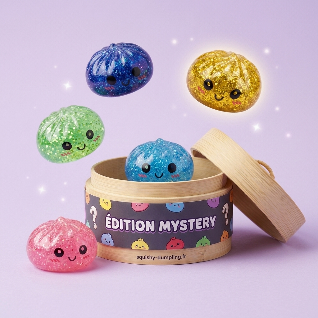 Squishy Dumpling Mystery Glitter Mini Set 3 szt. ściskany w dłoni