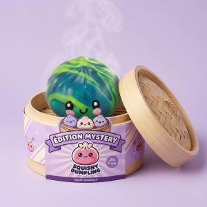 Dumpling Squishy Mystery Tie Dye Mini Niespodzianka w bambusowym koszyku