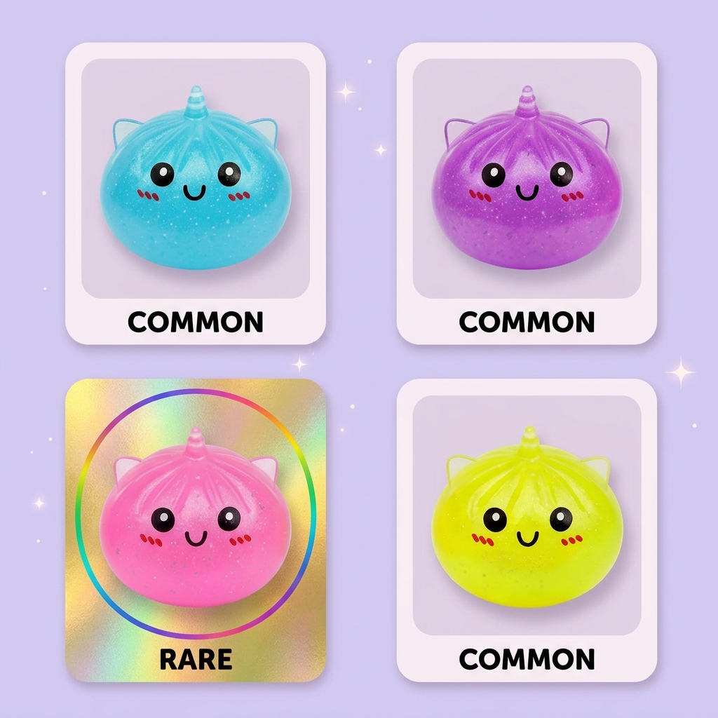 Dumpling Squishy Mystery Mini Jednorożec ściskany w dłoni