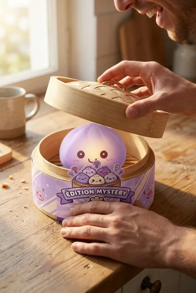 Mystery Squishy Dumpling – Świecąca Lampka Nocna podczas rozpakowywania