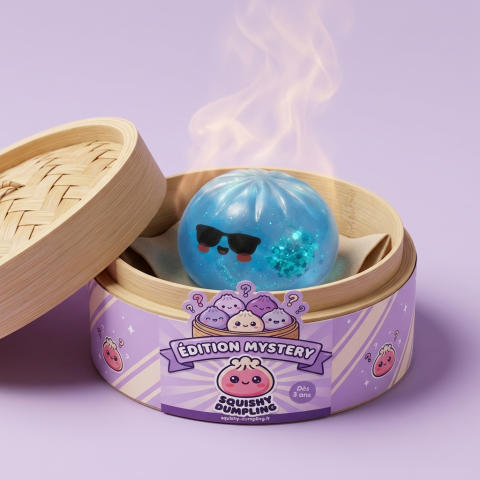 Mystery Dumpling Squishy Edycja Letnia w bambusowym koszyku