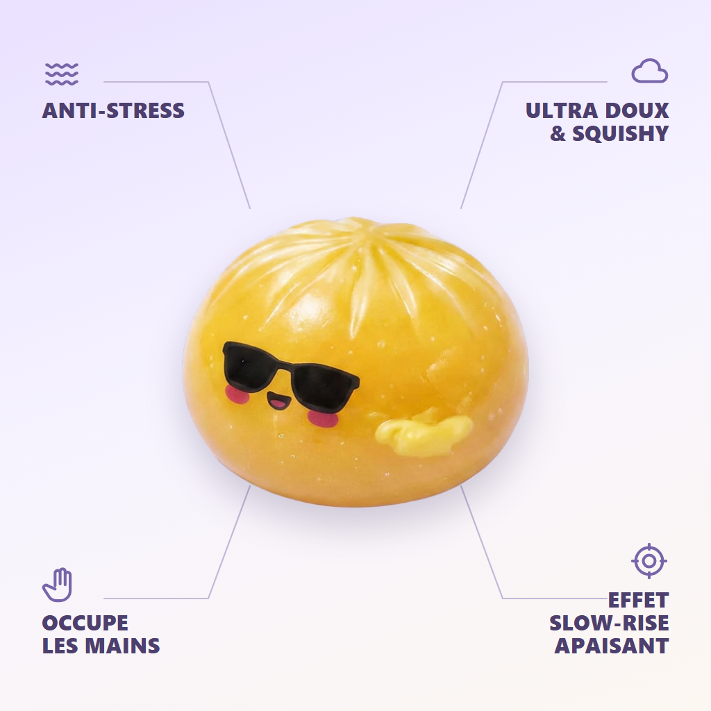 Mystery Dumpling Squishy w Okularach infografika: najważniejsze zalety