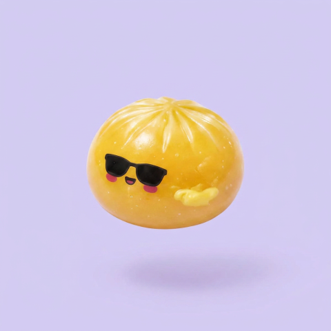 Mystery Dumpling Squishy w Okularach ściskany w dłoni