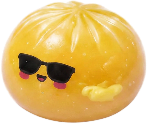 Mystery Dumpling Squishy w Okularach ściskany w dłoni
