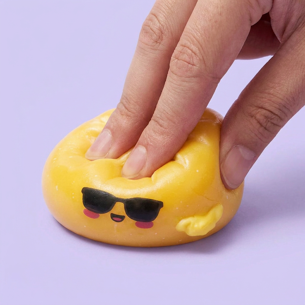 Mystery Dumpling Squishy w Okularach efekt slow-rise w akcji