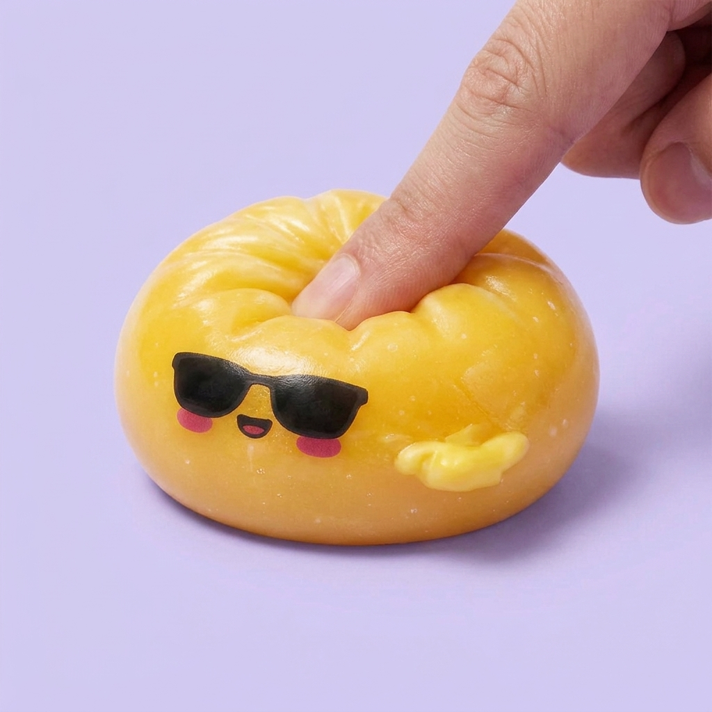 Mystery Dumpling Squishy w Okularach ściskany w dłoni