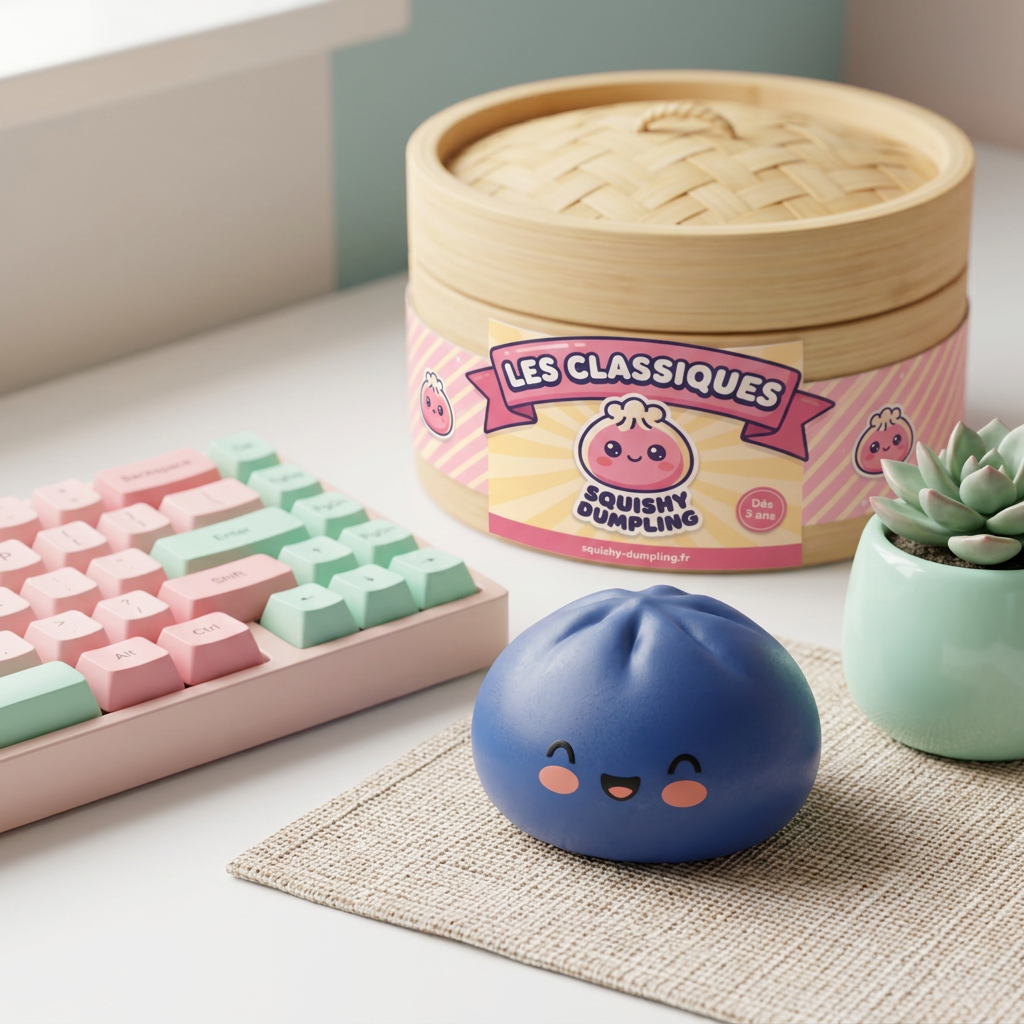 Dumpling Squishy Granatowy Nocna Głębia w codziennej aranżacji