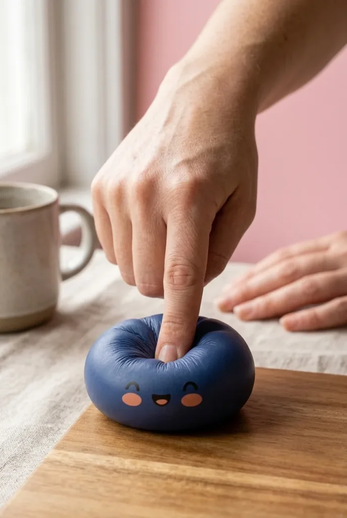 Dumpling Squishy Granatowy Nocna Głębia podczas ściskania