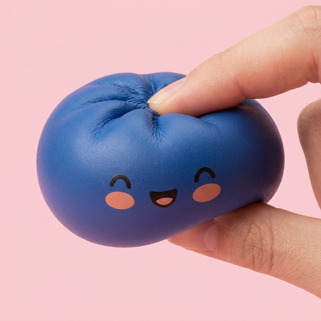 Dumpling Squishy Granatowy Nocna Głębia efekt slow-rise w akcji