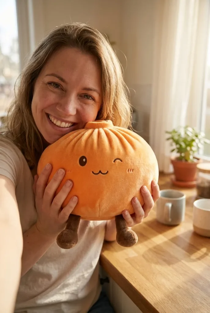 Giant Dumpling Squishy Pomarańczowy XXL na co dzień