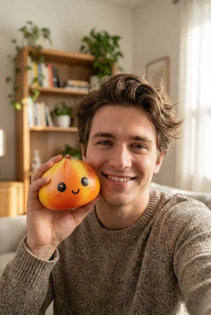 Squishy Dumpling Tie Dye Orange – Pomarańczowy Marmurek na co dzień