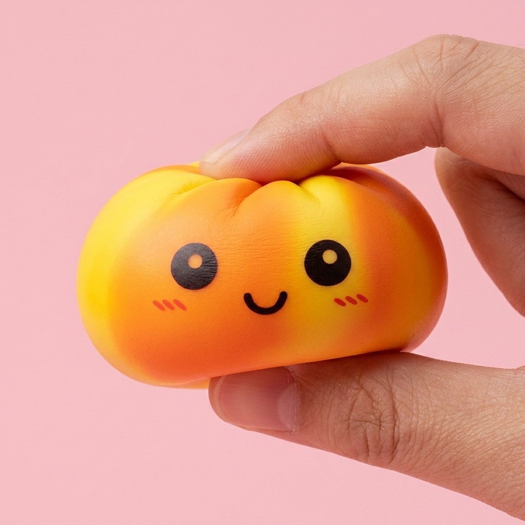 Squishy Dumpling Tie Dye Orange – Pomarańczowy Marmurek ściskany w dłoni