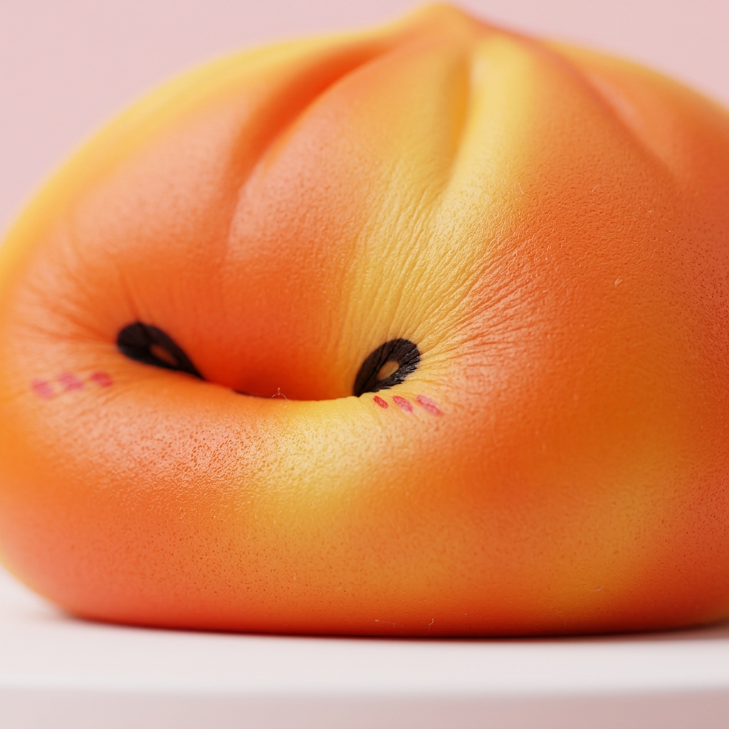 Squishy Dumpling Tie Dye Orange – Pomarańczowy Marmurek makro tekstury pianki