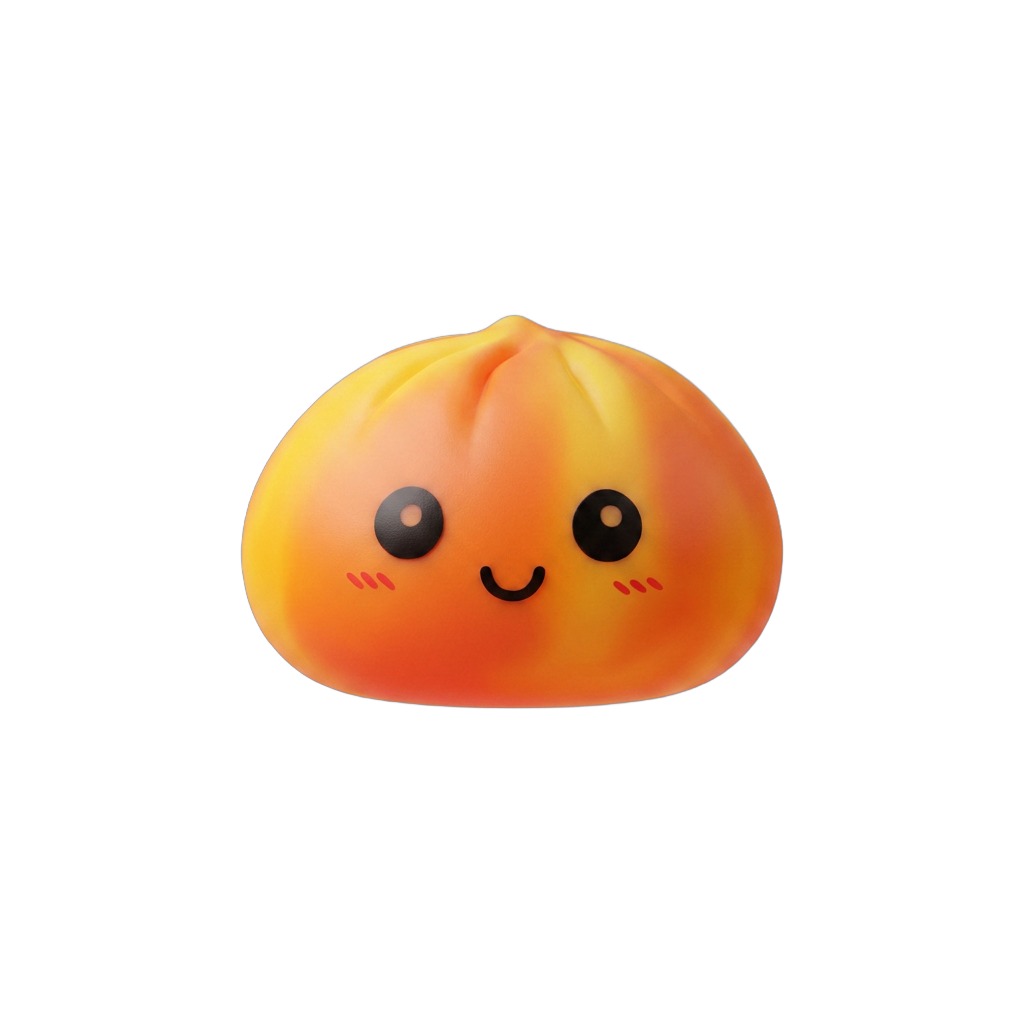Squishy Dumpling Tie Dye Orange – Pomarańczowy Marmurek ściskany w dłoni