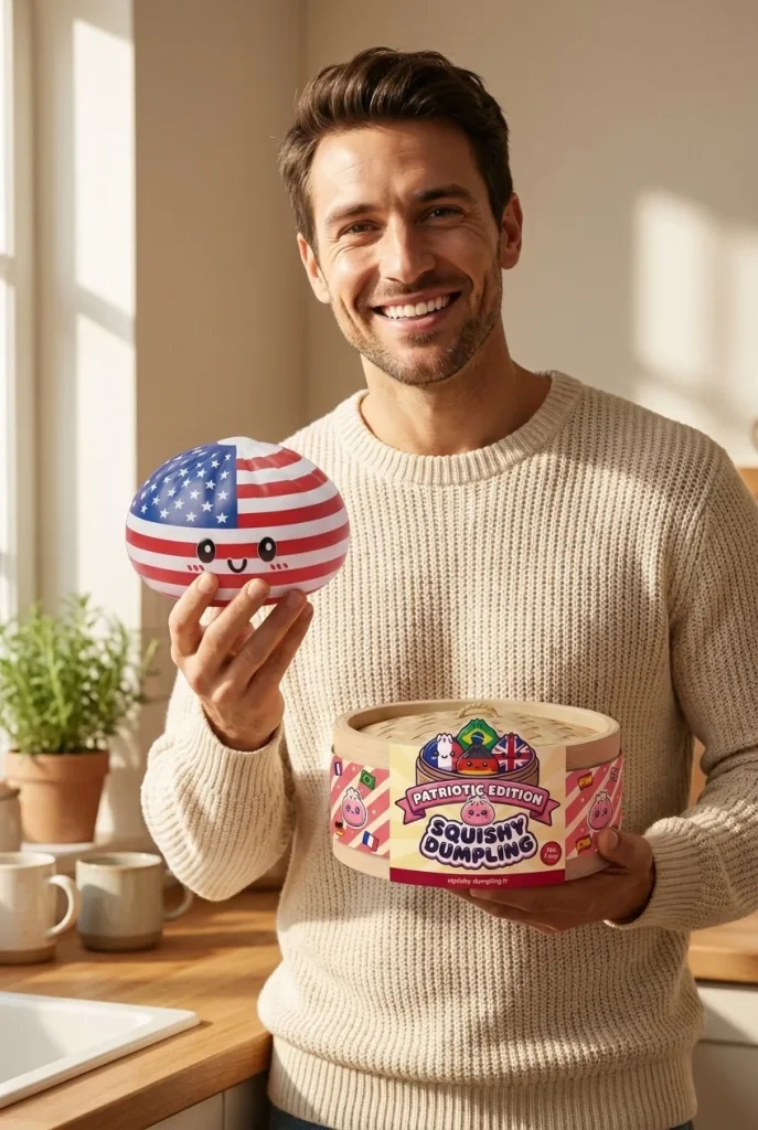 Squishy Dumpling USA Flaga Ameryki z pudełkiem