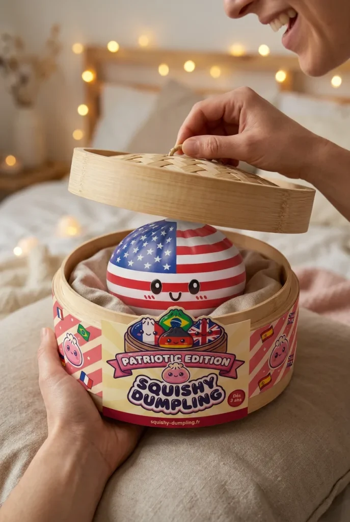 Squishy Dumpling USA Flaga Ameryki podczas rozpakowywania
