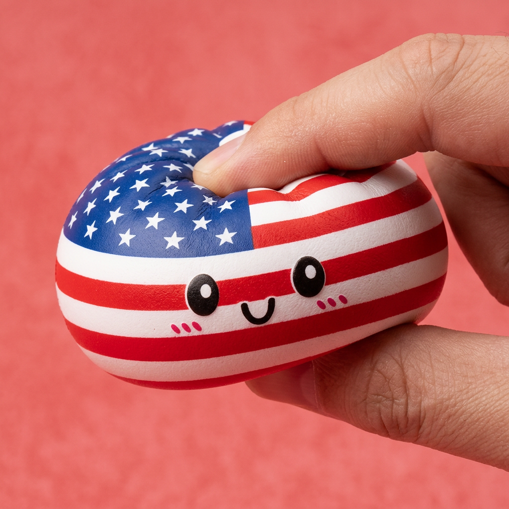 Squishy Dumpling USA Flaga Ameryki efekt slow-rise w akcji