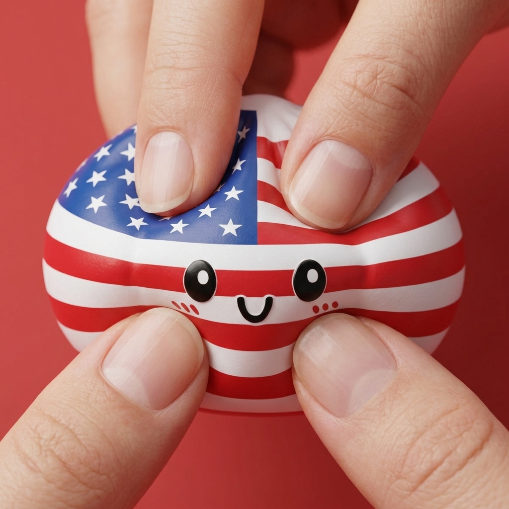 Squishy Dumpling USA Flaga Ameryki ściskany w dłoni