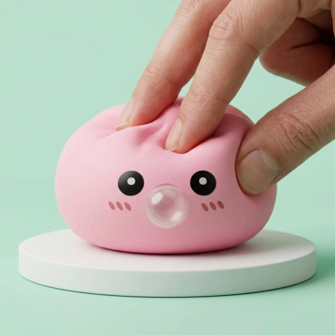 Dumpling Squishy Różowy Pufiasty ściskany w dłoni